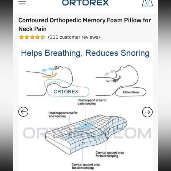 NEW ORTOTEX Chiropractic Pillows (set of 2) - Picture 4 of 10